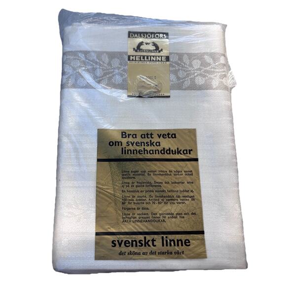 NWT Vintage Swedish Hellinne Fine Ivory Tablecloth 50x70cm Pure Linen BJÖRNLINNI - Picture 1 of 3